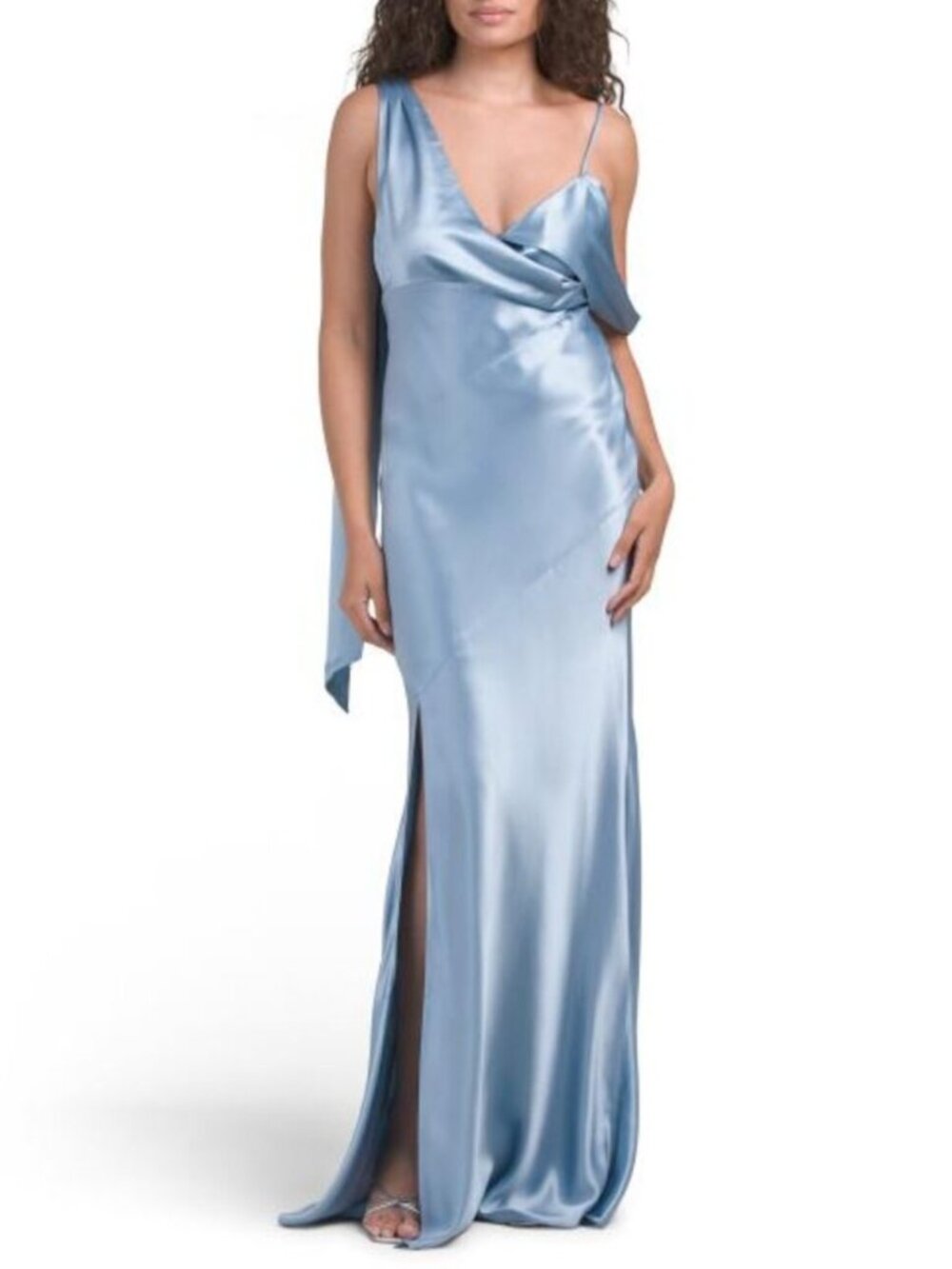 NICHOLAS Mirabelle Asymmetrical Tie Shoulder Gown